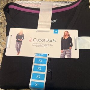 Cuddl Duds Black and Purple Pajama Set